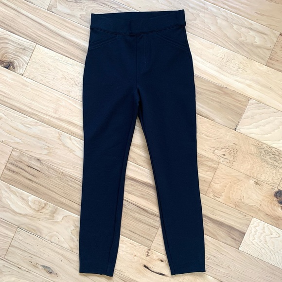 Spanx Trousers The Perfect Pants Skinny Ankle Crop Ponte Back Seam Black Size M - Picture 2 of 11